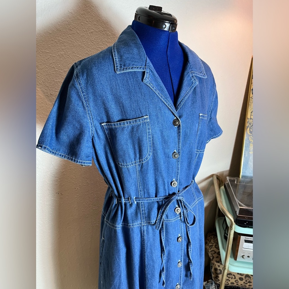 90’s vintage cotton denim dress.